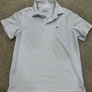 Vineyard Vines Kid’s Striped Polo Shirt - Blue and White
